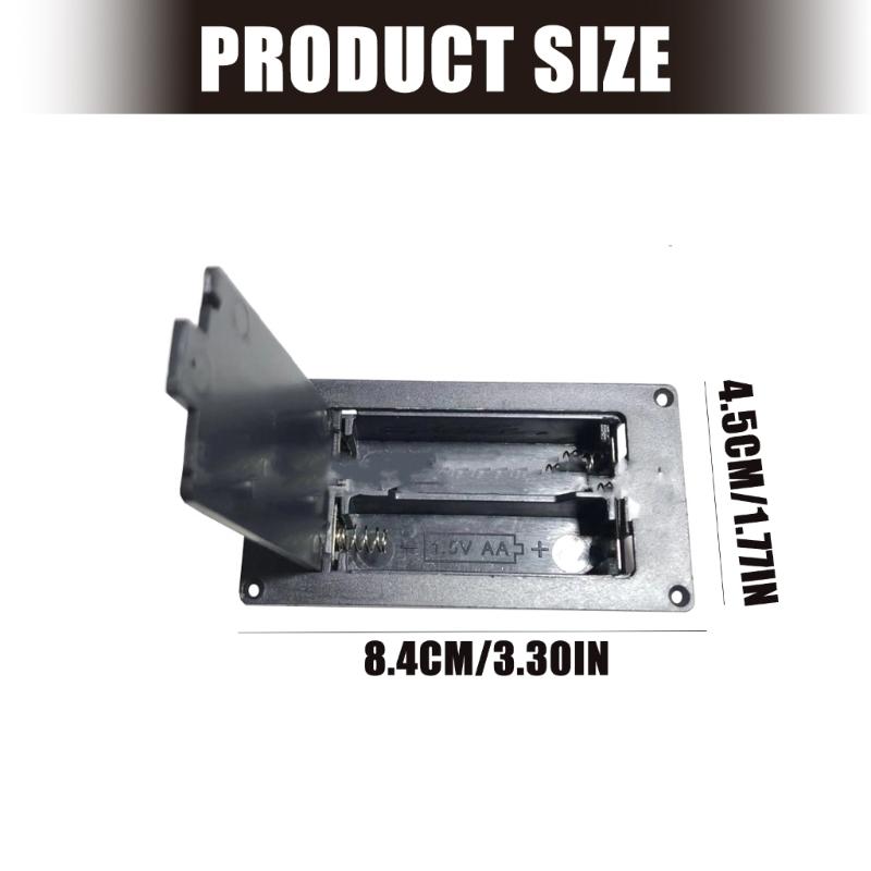 Embedded 2 Slot Battery Case with Flip Cover for Easy Battery Replacement and Switches for Battery in Electronics Projects