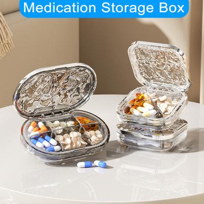 Portable Medicine Box Pill Case with Multiple Compartments Large Capacity Transparent Design Carrying Mini Sealed Medicine Case