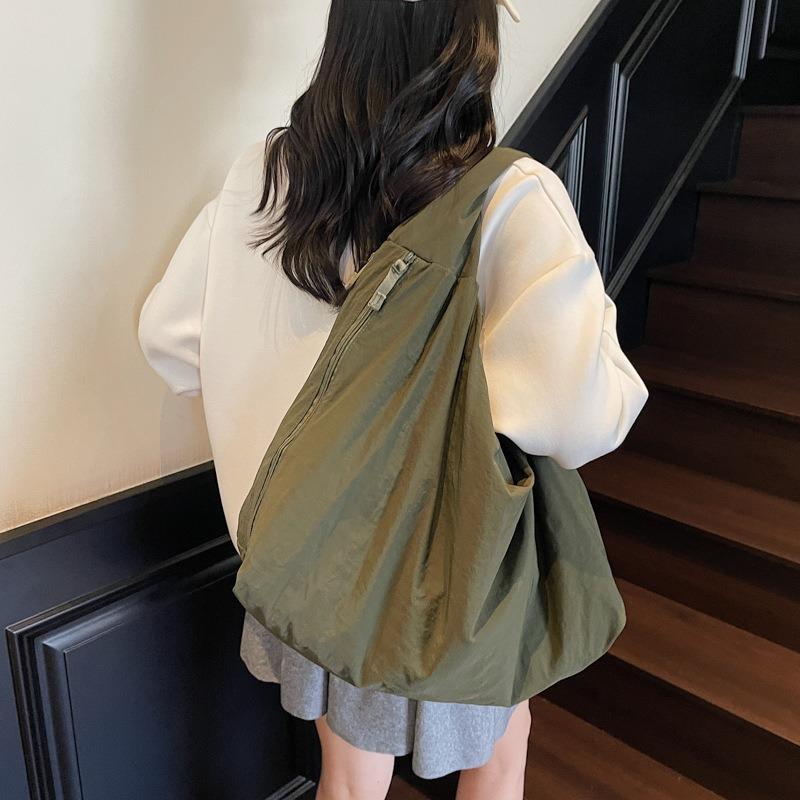 Fashion Casual Canvas Tote Bag New Trendy Lazy Style Large Capacity Armpit Bag Commuter Shoulder Bag