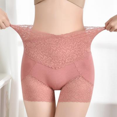 Pantalones cortos de seguridad para mujer, elásticos, moldeadores de cuerpo, sexys, de cintura alta, con encaje floral