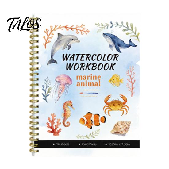 Watercolor Coloring Book for Kids Book, Clean And Bright Patterns Design, Thick Paper Sketchbook Multi-theme Paint Art Skill Development Nature Animal
