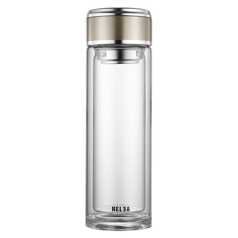 RELEA Mingjue Double-Layer Glass Tea Infuser Cup