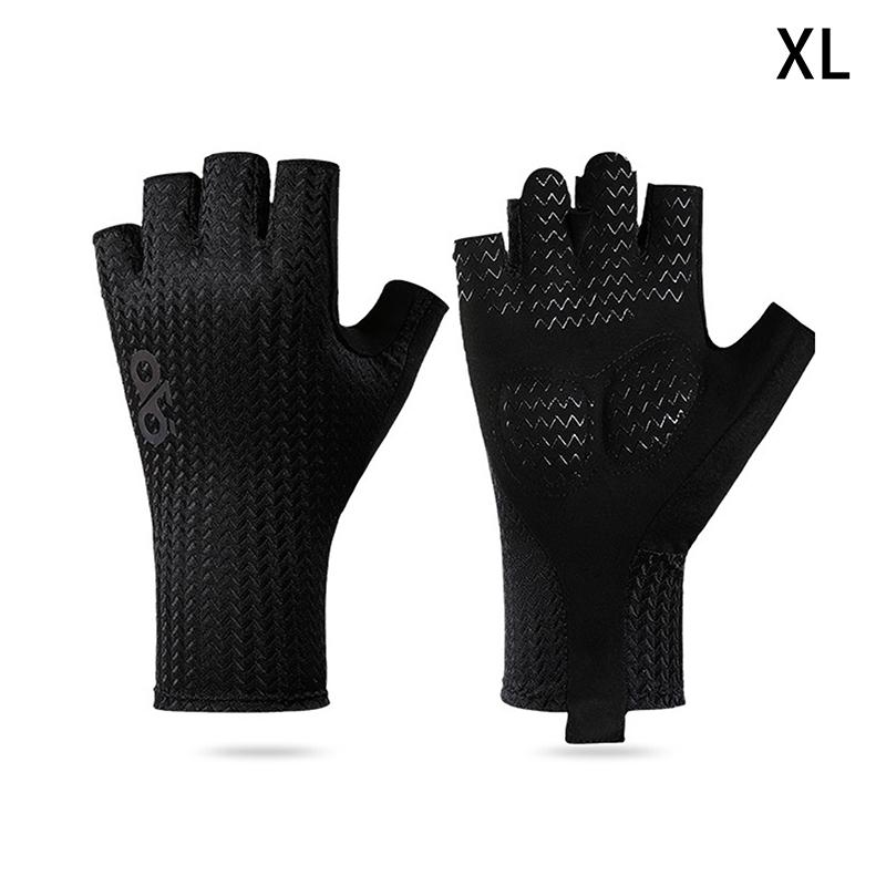

Summer Breathable Half Finger Cycling Gloves Ultralight Road Bike Gloves Anti-Slip Silicone Pad Cooling Sport Gear XL чёрный
