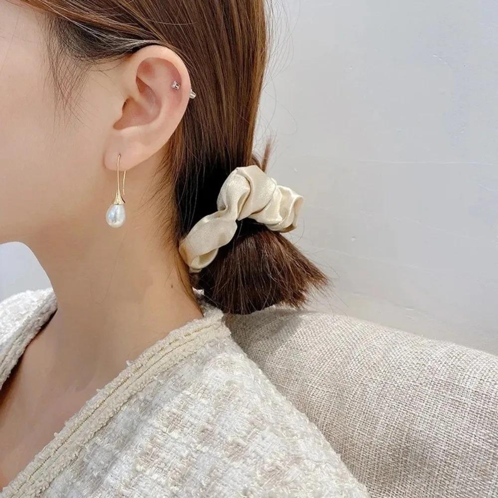 Pearl Dangle Earrings Gold Color Simple Style Classic Long Hanging Earring Personality Women's Party Jewelry