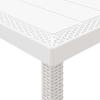 Garden Table White 150 x 100 x 73 cm Poly Rattan