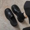 2025 Autumn and Winter Spice Girls Loafers Women's Leather Shoes New Platform College Single Shoes British Black Versatile Shoes