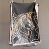 Autumn and Winter New Imitation Cashmere Scarf Thickened and Lengthened Horse Printing Scarf Antique Versatile Shawl with Dual-purpose Outside
