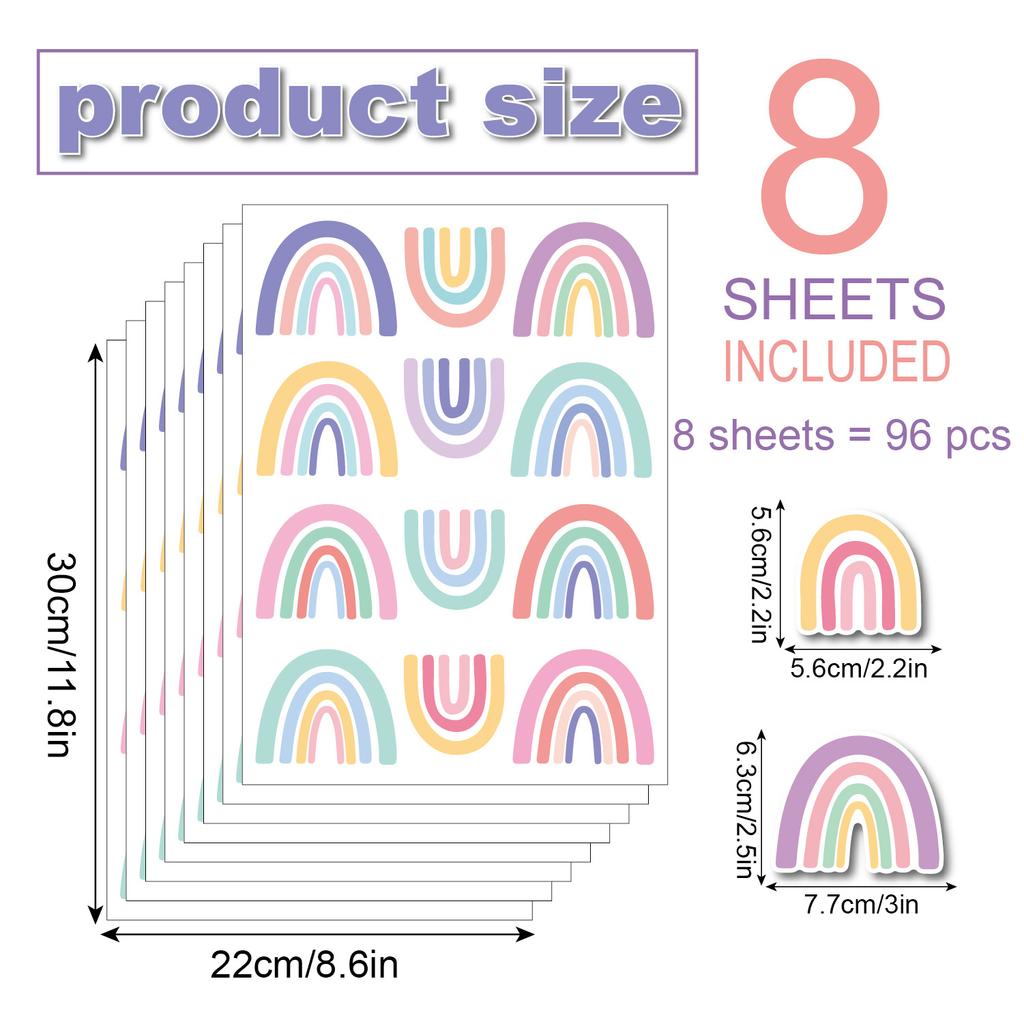 Rainbow wall sticker PVC cartoon cute dream kindergarten sticker bedroom children's room decoration self-adhesive wall sticker