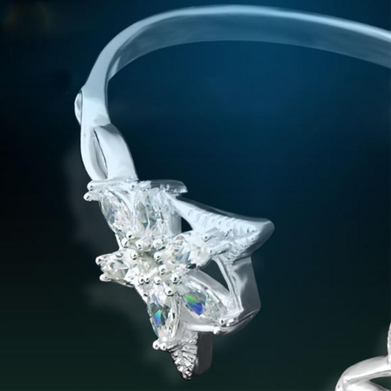 Bangle Crystal Stone Cubic Zirconia Elf Princess 925 Sterling Silver Charm Bracelet Movie Jewelry Women Gift