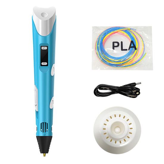 

Yousheng Ручка для печати, нить для 3D-рисования, ручка со светодиодным дисплеем, детские принадлежности для 3D-печати своими руками для рисовальщиков, образовательная игрушка синий