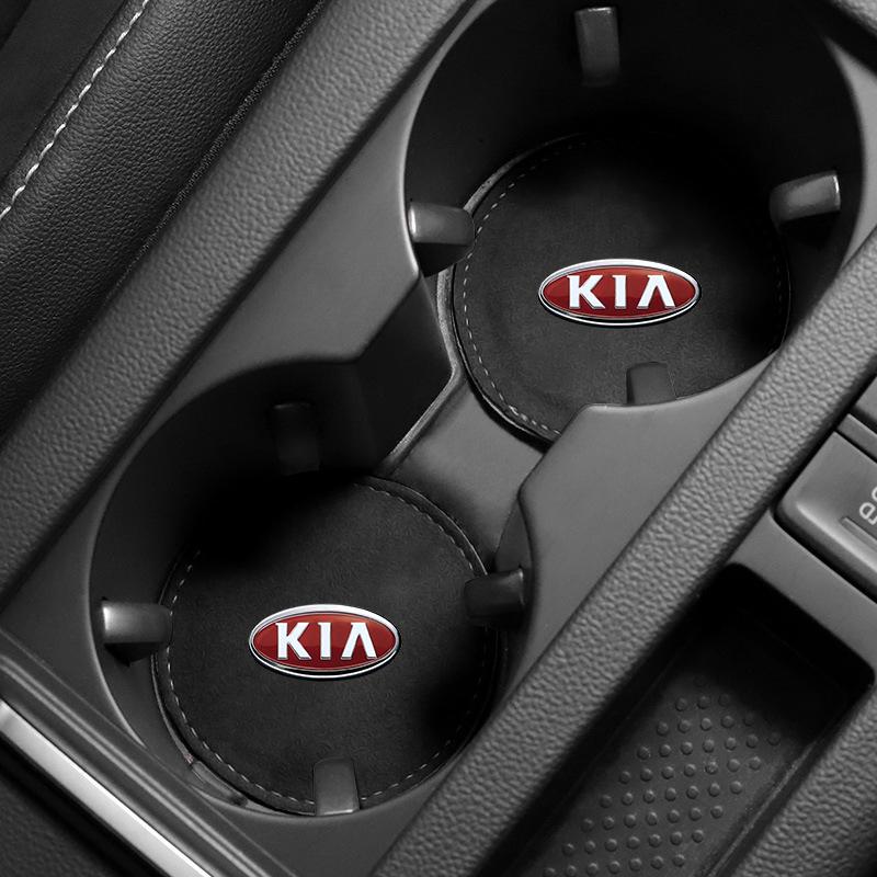 1 buc 2025 Modă Nou Suport de pahar auto Pad PU Piele Slot Coaster antiderapant Mat Pentru KIA K5 K9 Sorento Ceed Sportage Carnival Stinger Forte Niro Cadenza