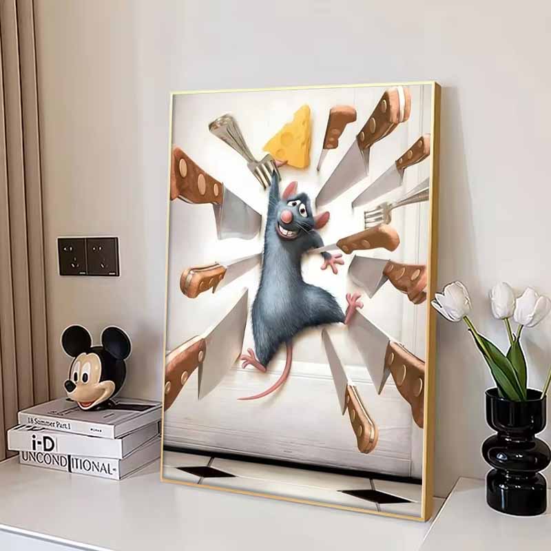 Disney Diamond Ratatouille Cheese Themed Artwork 5D Rhinestone Mosaic DIY Cross Stitch Gift Home Decor