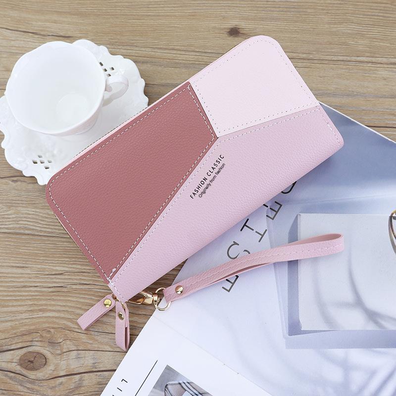 Women’s Long Double Zipper Wallet Large Capacity Clutch Purse Wristlet Phone Wallet Multi Card Holder Coin Purse PU Leather Organizer Wallet for Women