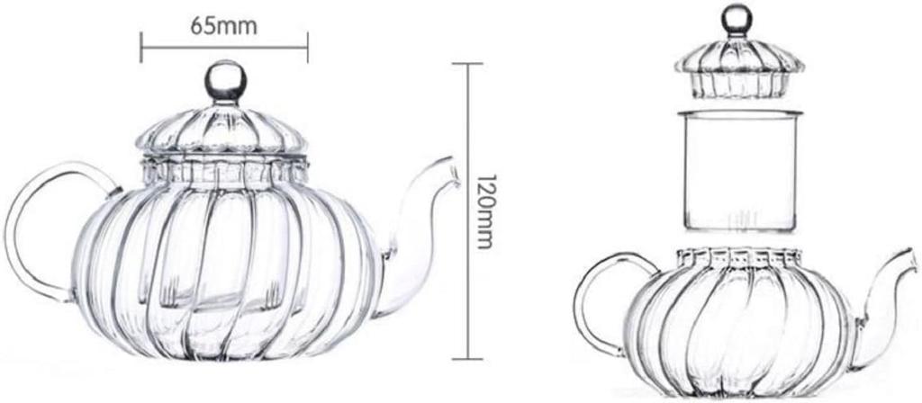 [morningplace] Niedliche Kürbis-Glastheekanne für stilvolle Innendekoration (1 Stück)