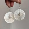 A pair of French-style luxury faux pearl drop earrings—exquisite, niche-design earrings for women