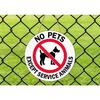 Wood No Pets Except Service Animal Wall Decor Hanging Door Round Wooden Door Sign for Business Store Front Restaurant Shop for Door, Wall, Home, Room