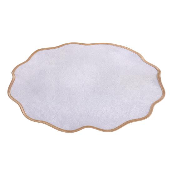 

Scalloped Round Placemat Linen Machine Washable Placemat Heat Insulation Table Mat for Dining Table Protection Decoration