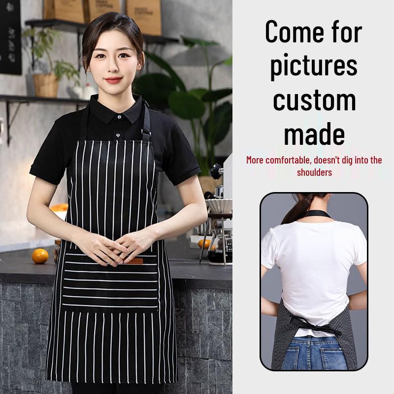 Women's Thickened Neck-Hanging Apron for Coffee Shops, Kitchens, and Baking Studios