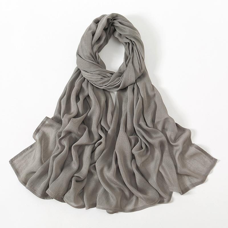 Autumn new solid color hot-selling Malay Indonesian cotton headscarf, monochrome wide-brimmed thin Modal breathable scarf