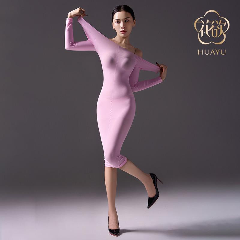 Velvet One-Piece Long Dress Stockings Five-Finger Head Cover Skinny Hip Skirtcossexy Women'S Body Plus Size Dress