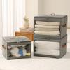 Foldable Clothing Storage Box Collapsible Storage Bin with Clear Window Reinforced Handles Zippered Comforter Storage Bag for Quilt Clothing Sweater