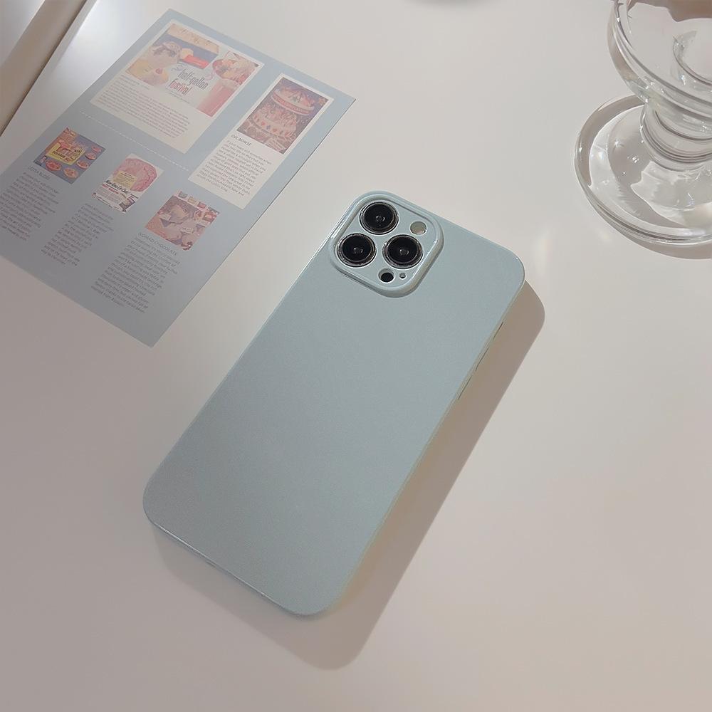 Simple ins Macaron iphone13 Pro Max mobile phone case Apple 14 suitable for 11 bright 12 solid color plus