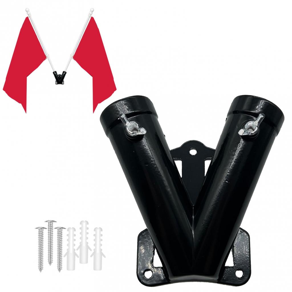 Anti-Falling Design Double Flag Holder V Shape Flag Pole Bracket
