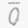 MODIAN New 925 Silver Luxury Eternity Band Rings For Women Sparkling Clear CZ Wedding Engagement Band Fine Jewelry