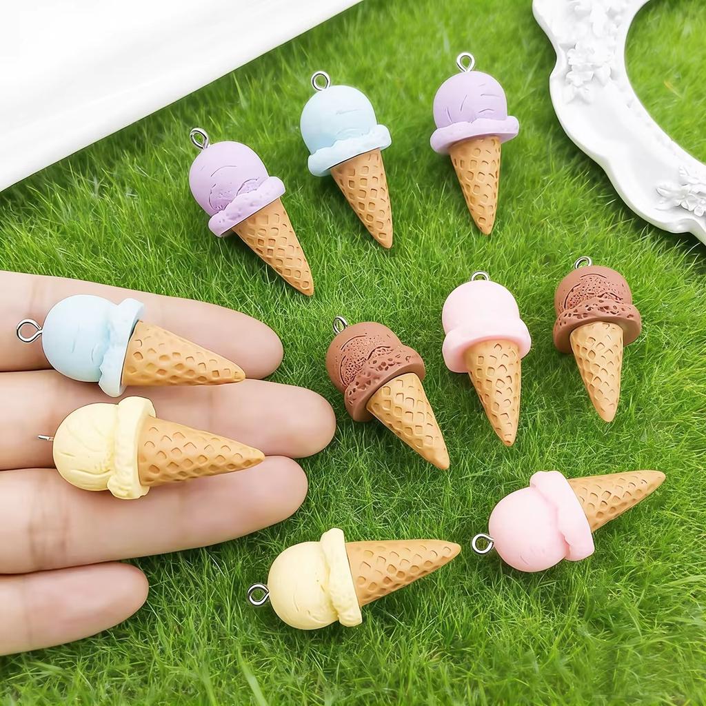 10Pcs 3D Strawberry Cake Charms Cute Resin Pendants For Jewelry Making Handmade Earrings Bracelet Necklace Key Chain Accessories