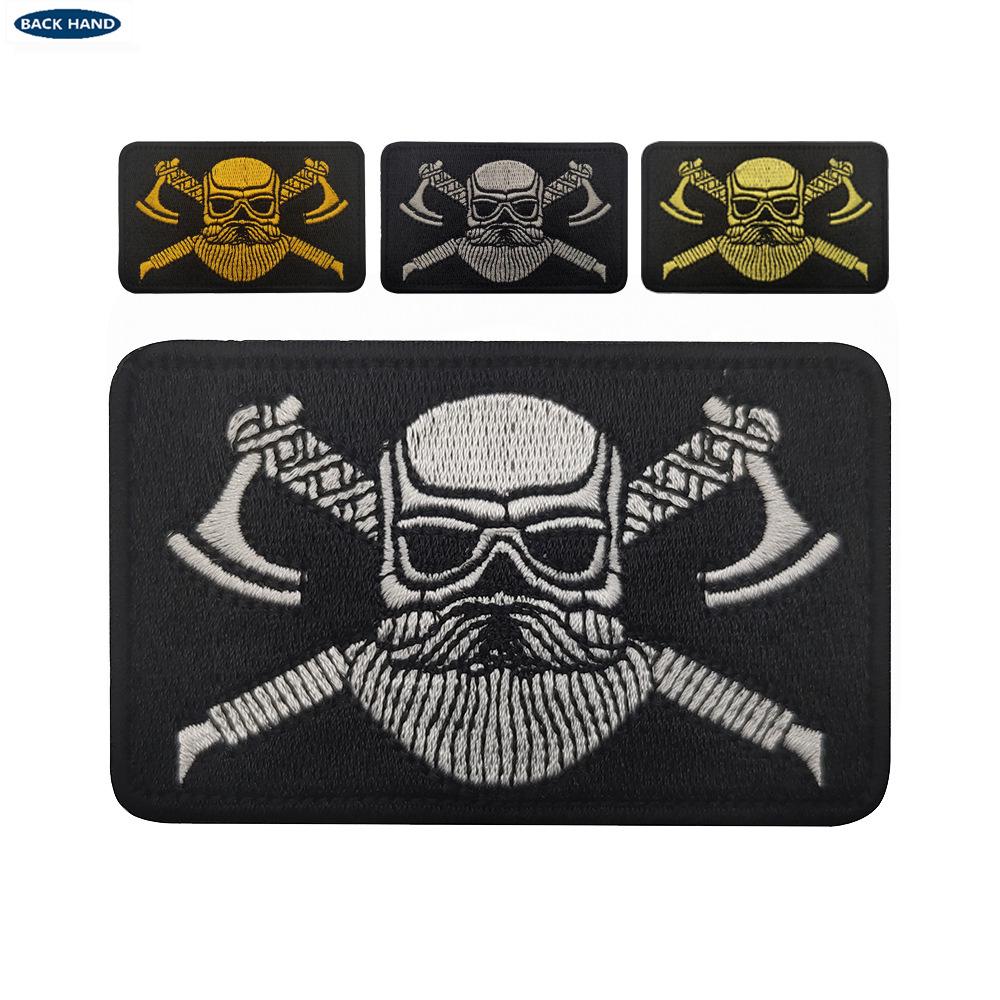 Viking Battle Axe Morale Patch - White/Gray/Yellow
