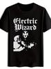Vintage Electric Wizard Graphic T-shirt - Black Retro Rock Band Print Short Sleeve Tee