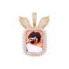 Creative Winged Square DIY Memory Photo Frame Pendant - Custom Hip Hop Necklace