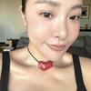 Romance Love Heart Enamel Necklace Pendant Adjustable Chain Choker Jewelry Accessory for Stylish Women and Teens  Red