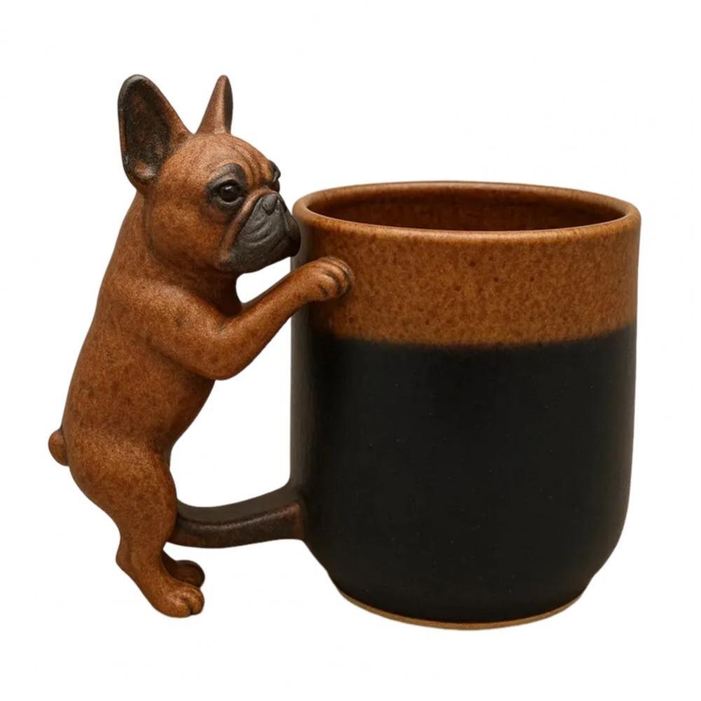 Met Handvat Teckel Koffiemok Handgemaakt Puppy Ontwerp 3D Dier Mok Schattige Puppy Decoratie Bulldog Mok
