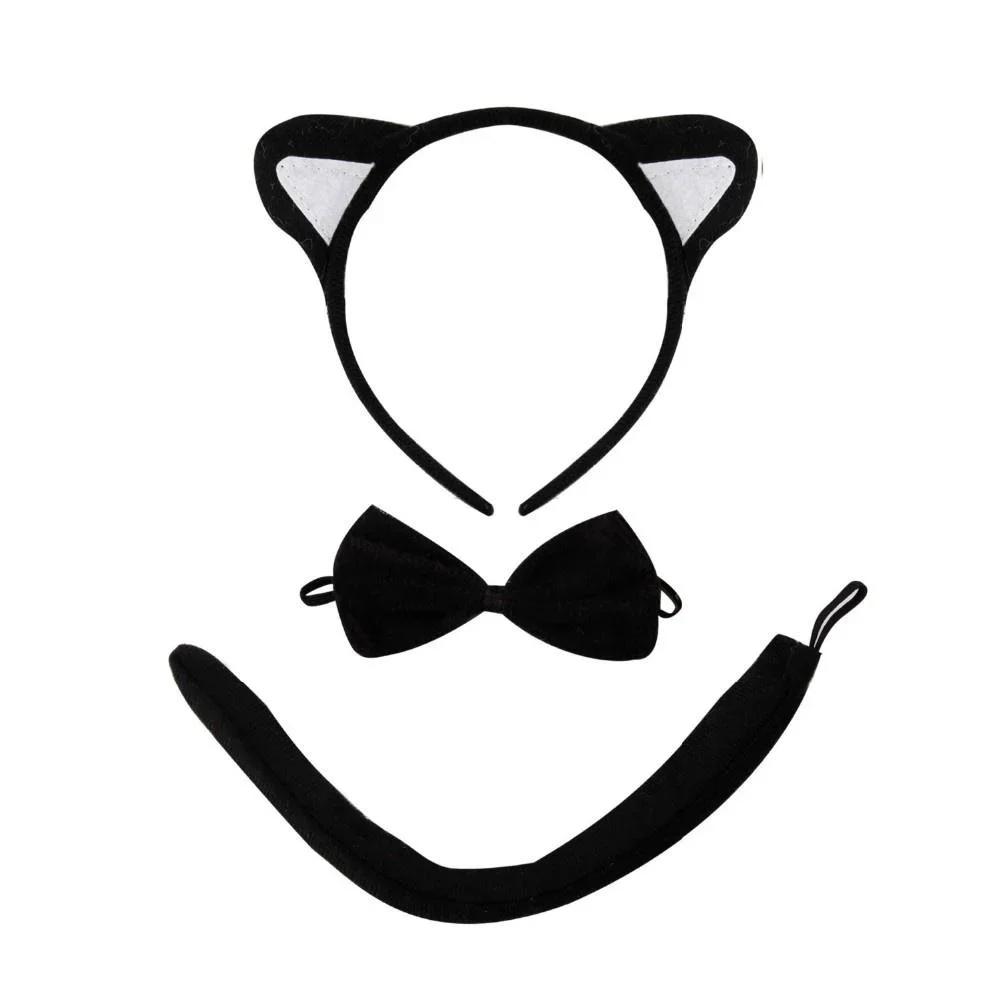 Set di animali per bambini da 3 pezzi con orecchie e coda Set di fasce per accessori per costumi Costume di Natale di Halloween
