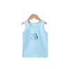 Kids' Cartoon Print Sleeveless Lycra Vest - Round Neck, Pure Cotton for All Seasons, Unisex.