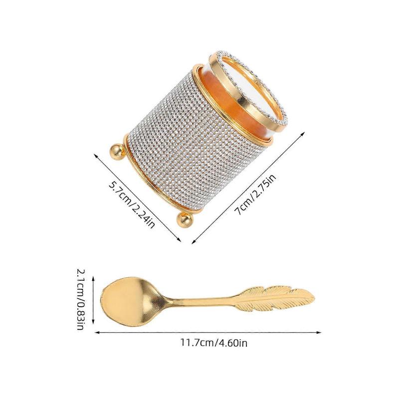 Coffee Spoon with Holder for Mixing 1Set Gold Zinc Alloy Teaspoon