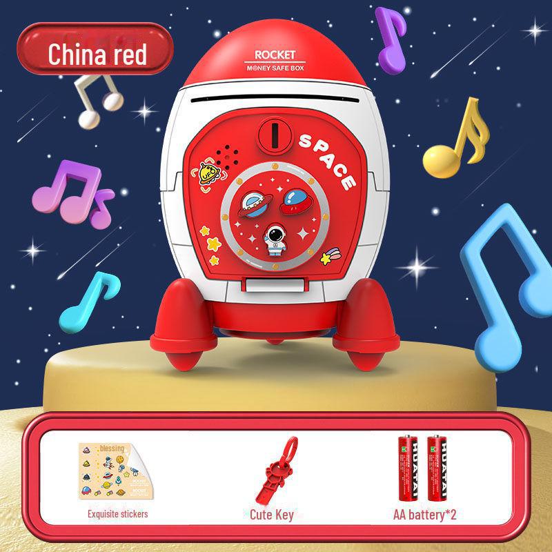Rocket Piggy Bank Ornament - Educational Toy & Birthday Gift for Children and Students