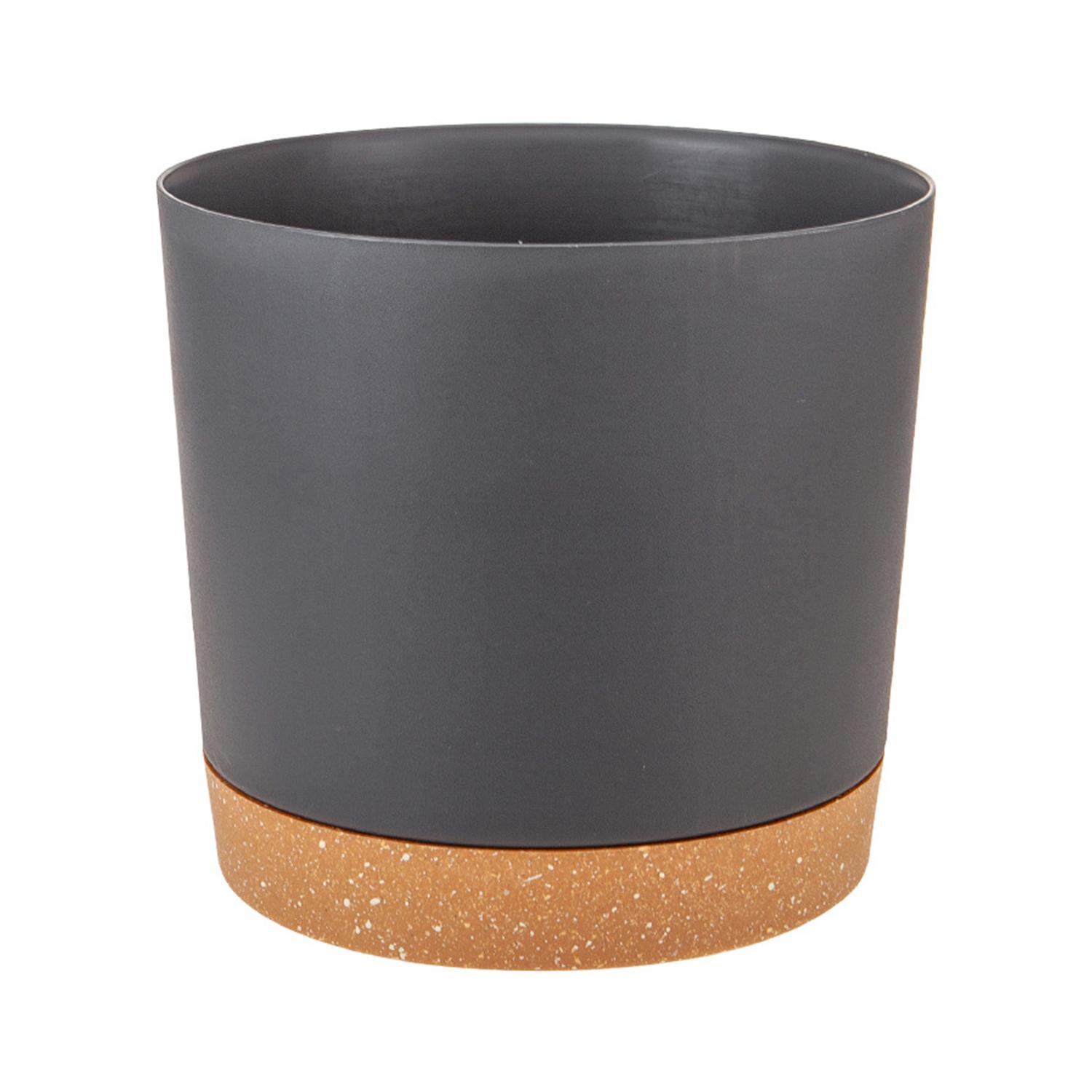 

Горшок для растений круглый большой цветочный горшок пластиковый комнатный горшок для суккулентов с дренажем бонсай в горшке с поддоном украшение для дома 14 x 15.5 x16cm темно серый
