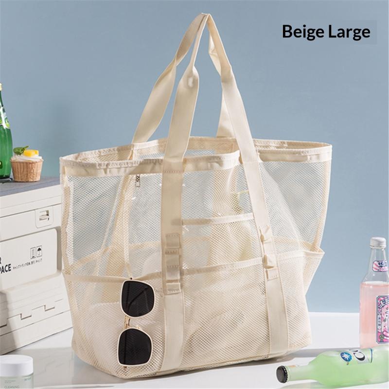 Handliche Strandtasche Große Kapazität Reise Badeanzug Aufbewahrungs-Organizer Tragbare Tote Tasche Schwimm-Netz Tasche für den Urlaub Neue Sporttasche