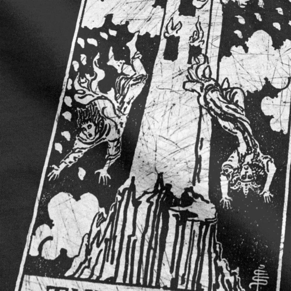 Unisex T-Shirt The Tower Tarot Card Major Arcana Fortune Telling Occult Vintage Cotton Tee Shirt Short Sleeve T Shirts Gift Idea