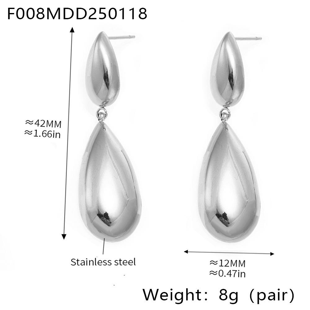 

Серьги-подвески Mili Elegant в виде капли воды - Корейский минимализм, Большой и маленький дизайн внахлест