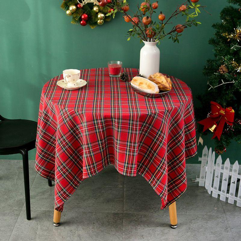 

Tablecloth Vintage Green British Decorative Photo Gingham Dining Table Coffee Table Cloth Small round Table Tablecloth Eight-Immortal Table Fabric New Year Harvest [Red Gingham]] 100*160cm