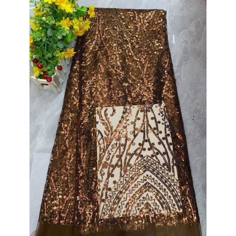1/3Yards Luxury Sequin Beaded Lace Fabric Embroidered Tulle Mesh Fabric for Wedding Dress Evening Gown Bridal Party DIY Sewing