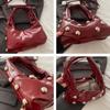 Punk Style Rivet Shoulder Bag PU Leather Women's Handbag Fashion Rivet Underarm Bag  Girls
