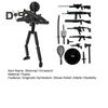 Stickman Ornament Multi-Purpose Action Figure Decor Mysterious Design Stress Relief Toy with Fully Poseable Robot