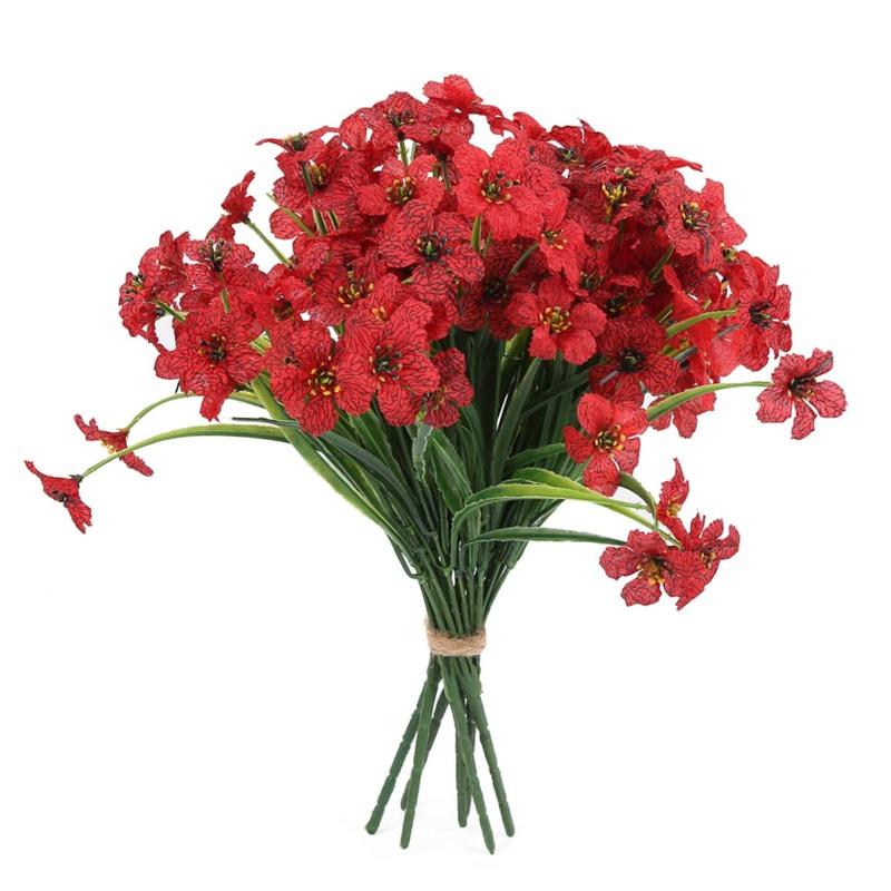 10 Bündel künstliche Blumen für den Außenbereich, UV-beständig, Kunstblumen, kein Verblassen, künstliche Kunststoff-Grünsträucher, Pflanzen für Küche, Zuhause, Hochzeit, Gartendekoration