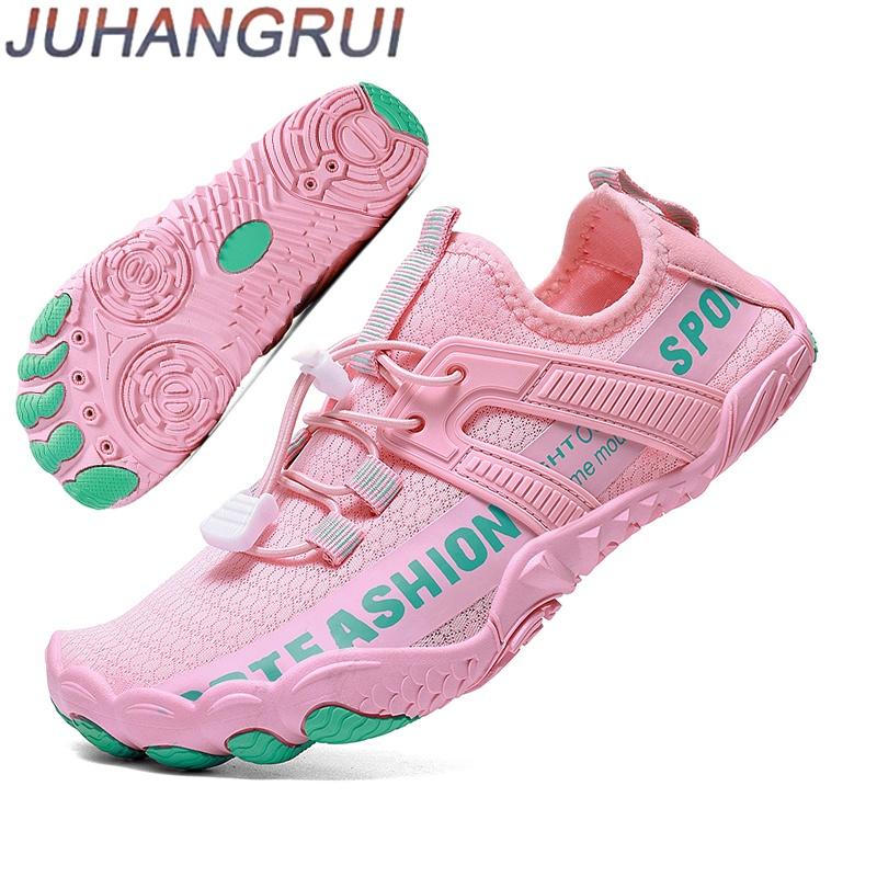 Unisex Outdoor Five-Finger Wading Shoes Breathable Mesh Rubber Sole Surfing Diving Swimming Shoes Slip-On Water-Resistant Sandal