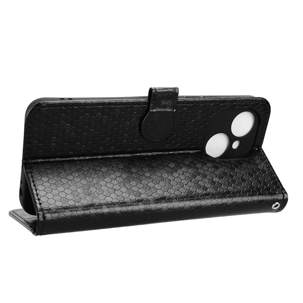 For TECNO Spark 40C Wallet Case Dot Pattern Imprint PU Leather Phone Cover with Wrist Strap