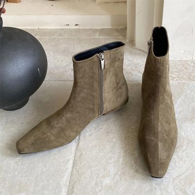 Eilyken Side Zipper Women Ankle Boots Casual Low Heels Shoes Autumn Winter Pointed Toe Chelsea Booties